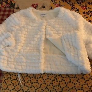 Calvin Klein faux fur formal jacket